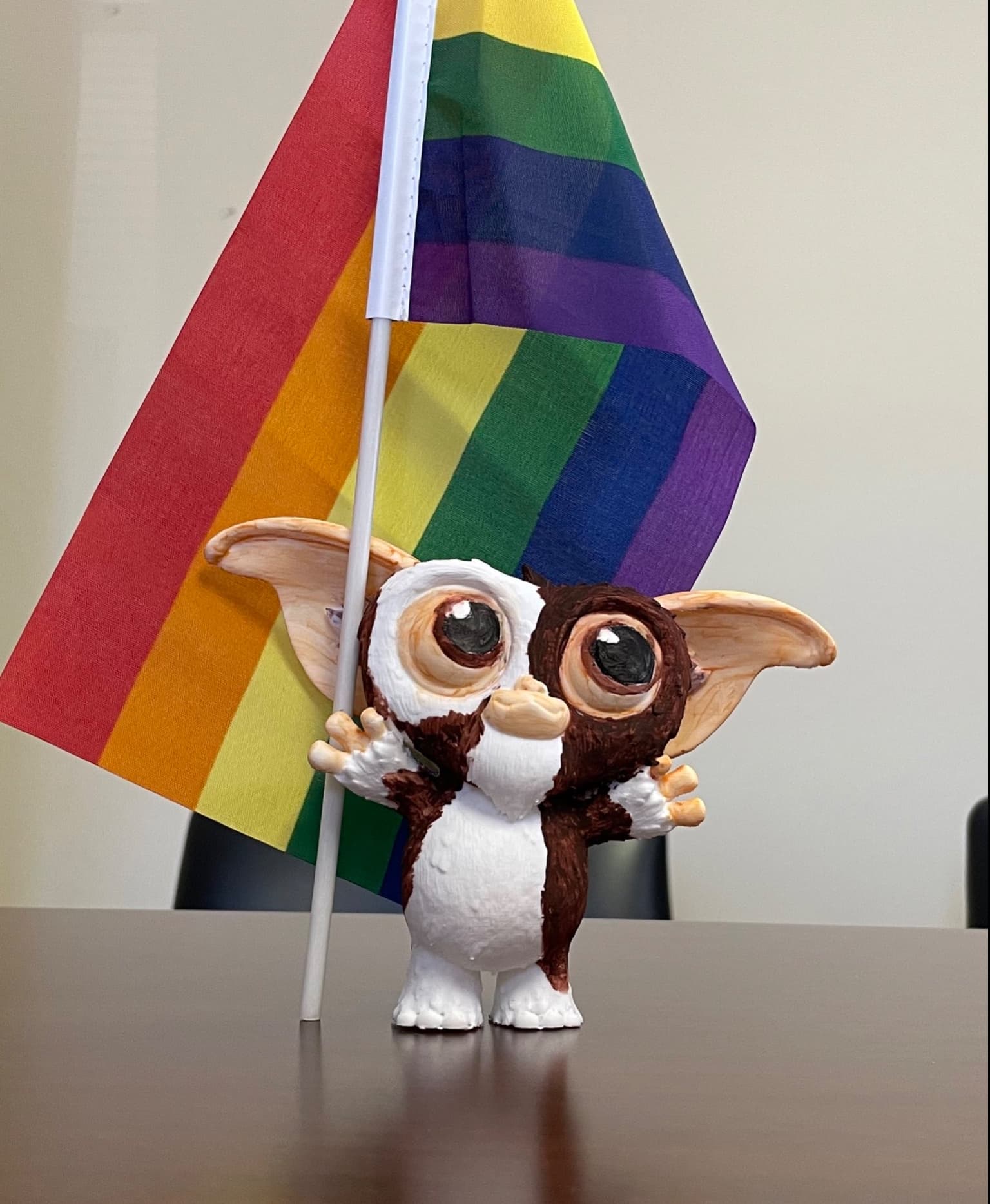 Gizmo printed in Polymaker cotton white and painted in acrylic paints.