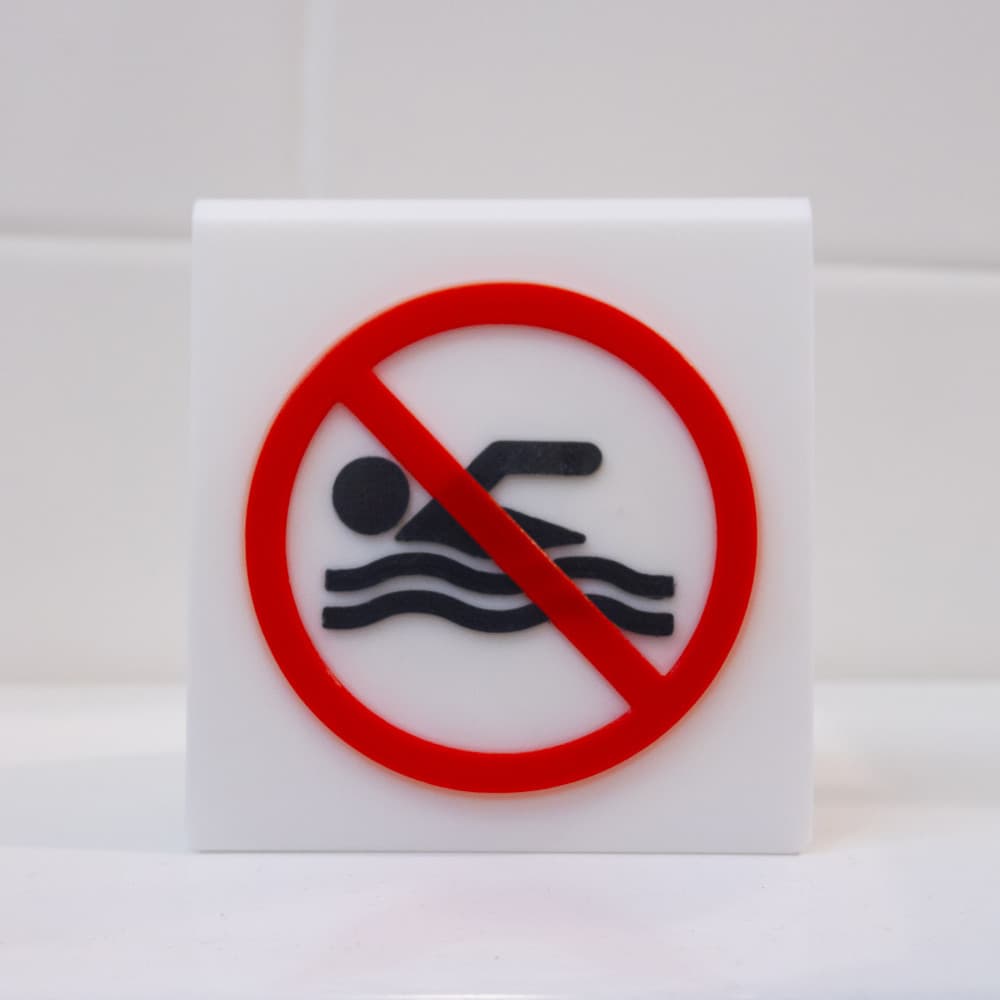 No Swimming Sign 3d model
