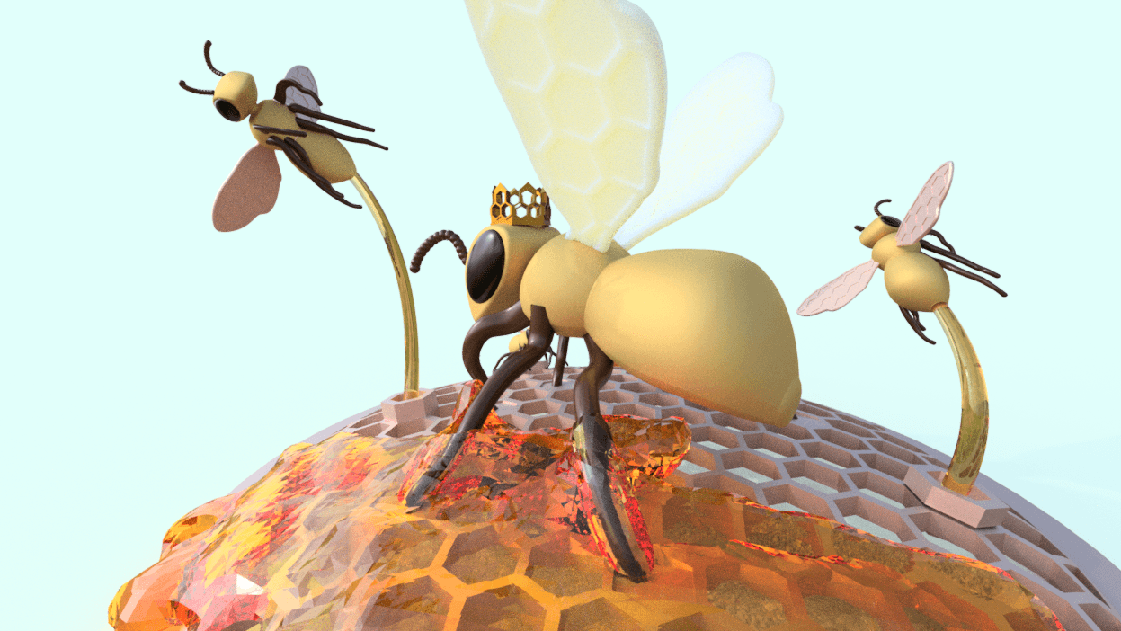 #3DPNSpeakerCover | Queen Bee Sharp 3d model