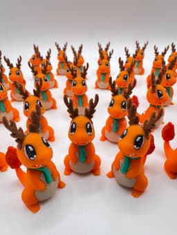 Christmas Charmander (Nosupport, 3mf included) 3d model