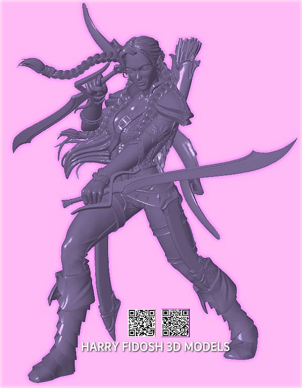 Elf Warrior (Pretty) 3d model