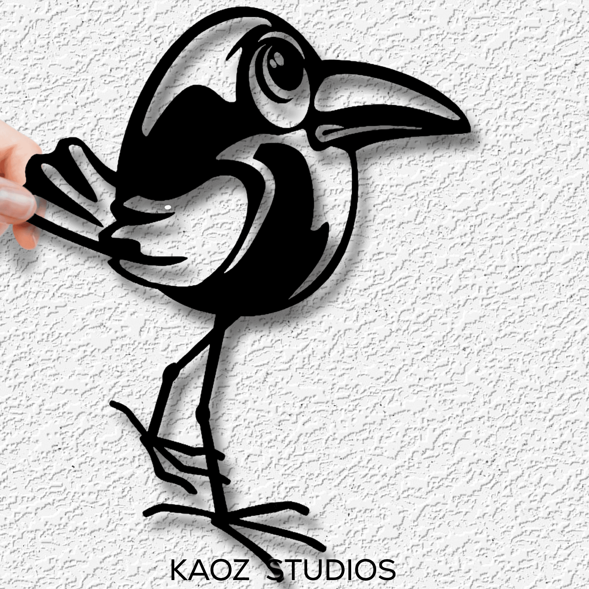 funny bird wall art 3d model