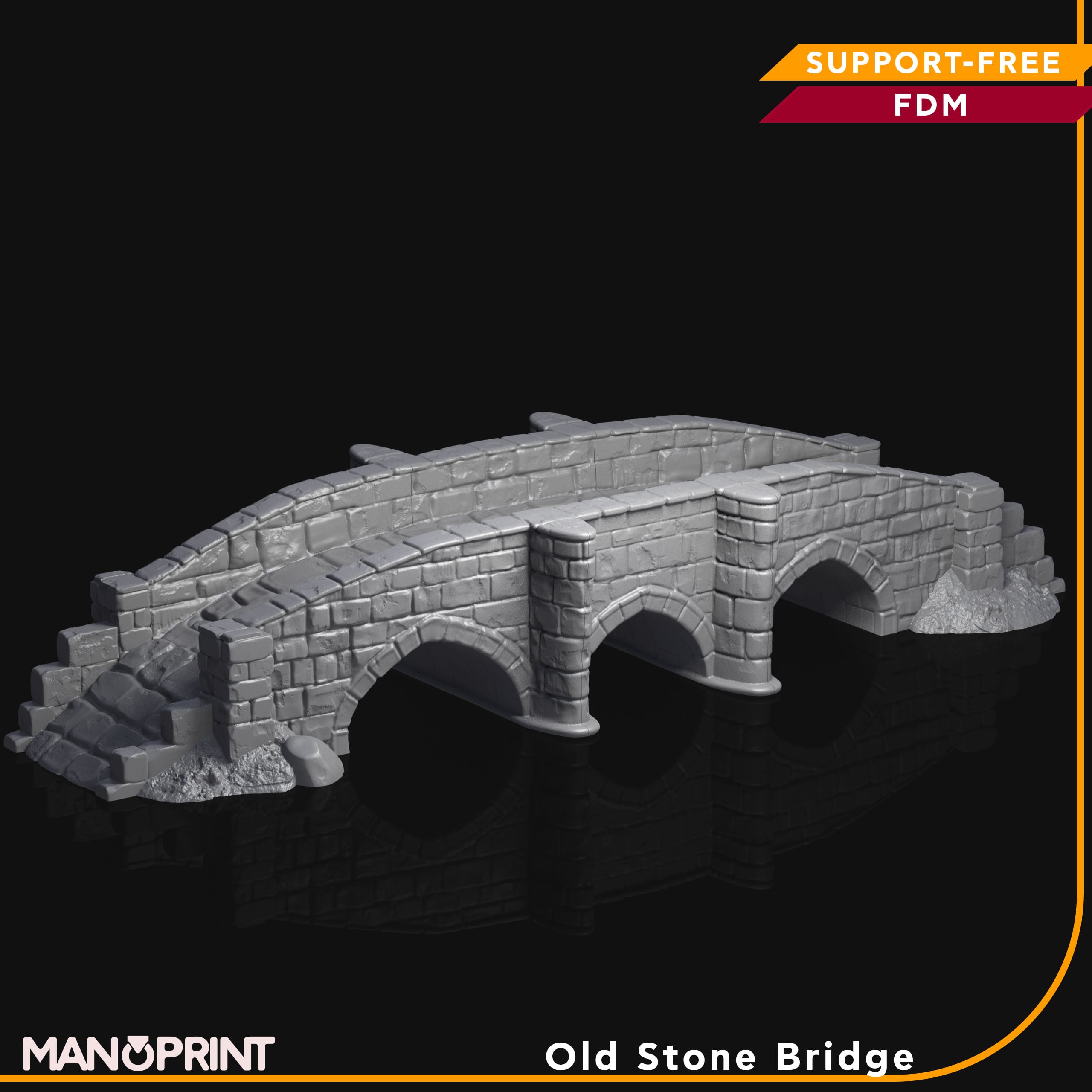 Old Bridge, Terrain Piece 3d model