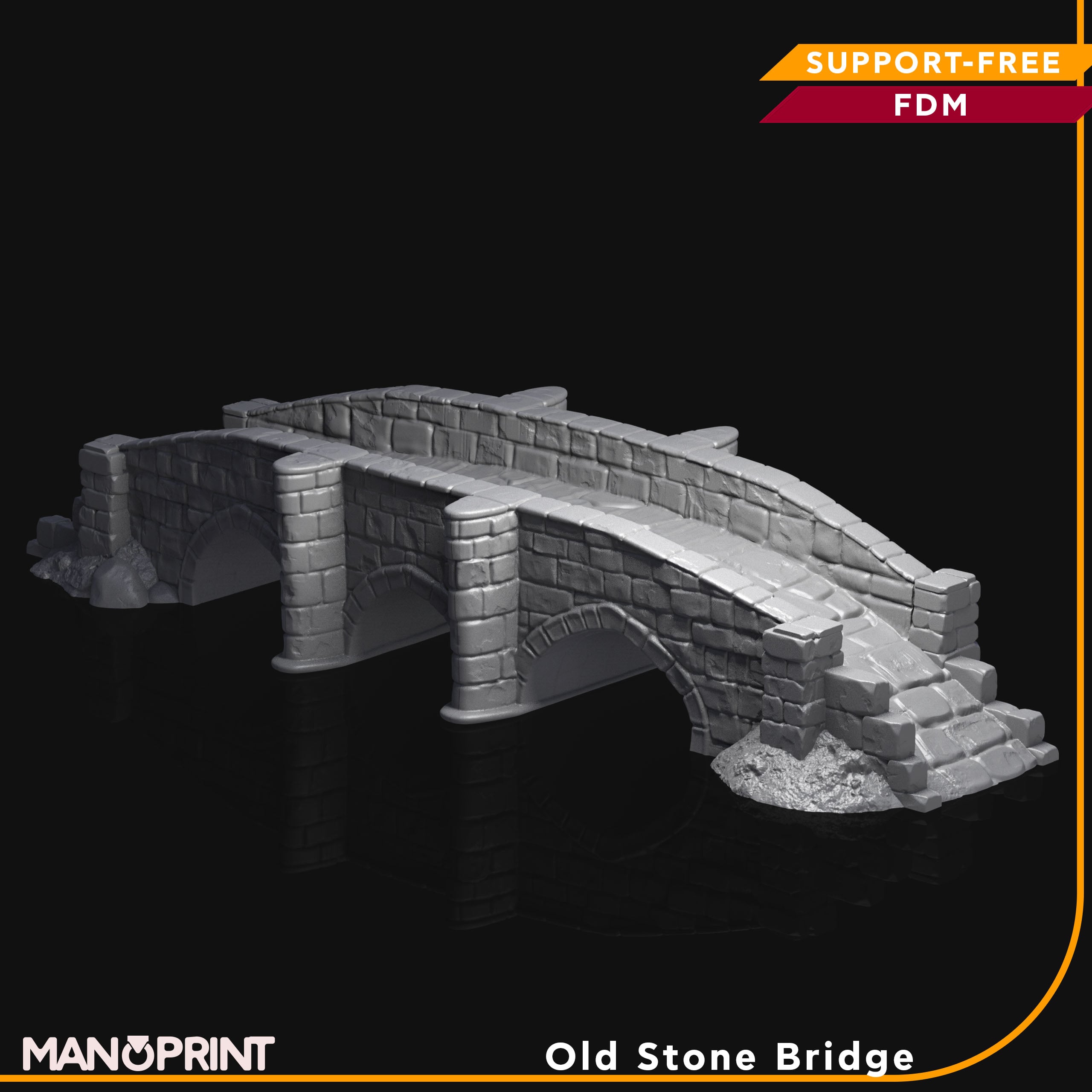 Old Bridge, Terrain Piece 3d model