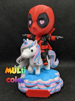 Deadpool Unicorn Multi-Color 3MF | Comic Figure | Bambu Ready 3d model