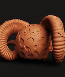 Gothic Ivy Ram Skull | Decorative Nature-Inspired Horned Skull 3d model