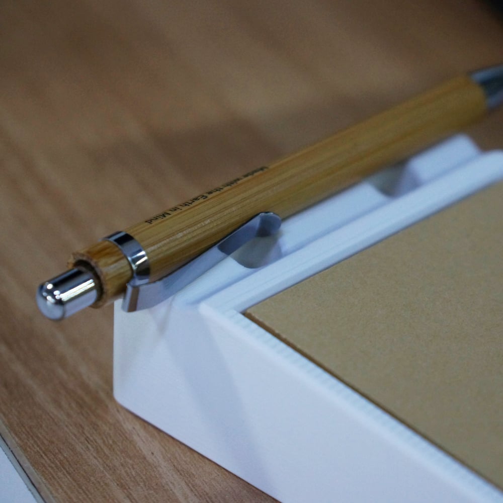 Minimalist Dual Pen Post-It Holder 3d model