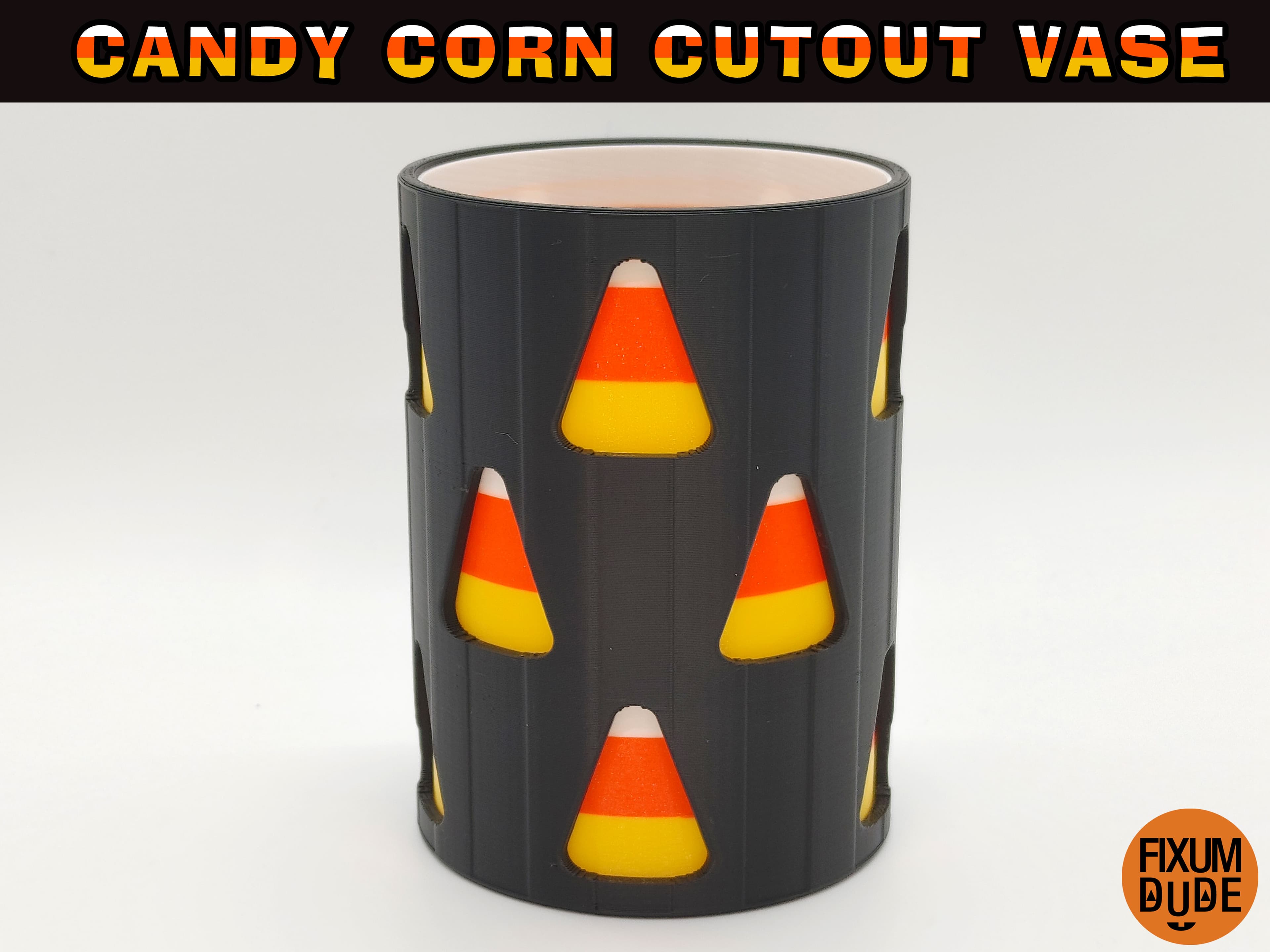 Candy Corn Cutout Vase with Insert 3d model