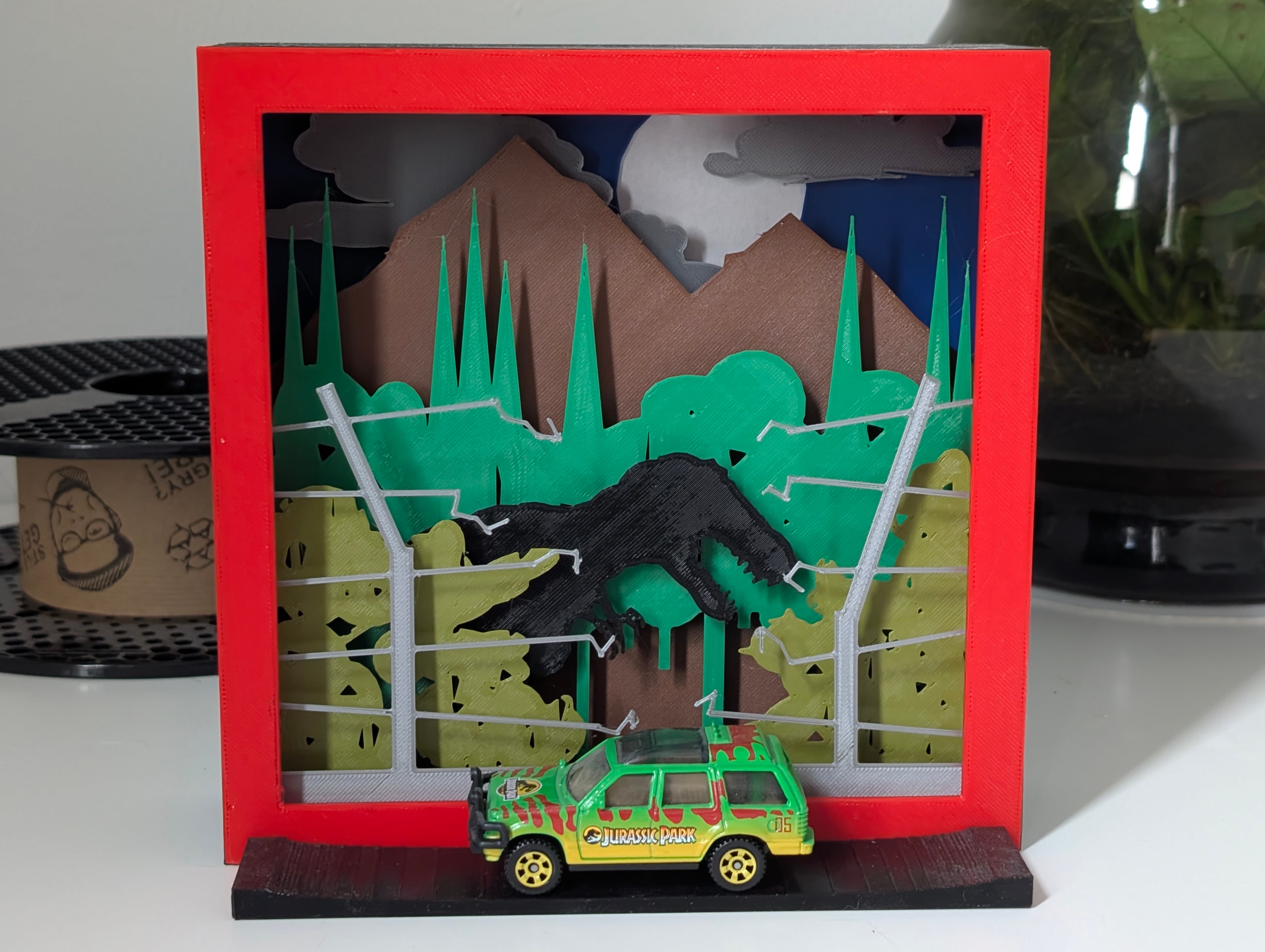 Jurassic Shadow Box Diorama 3d model