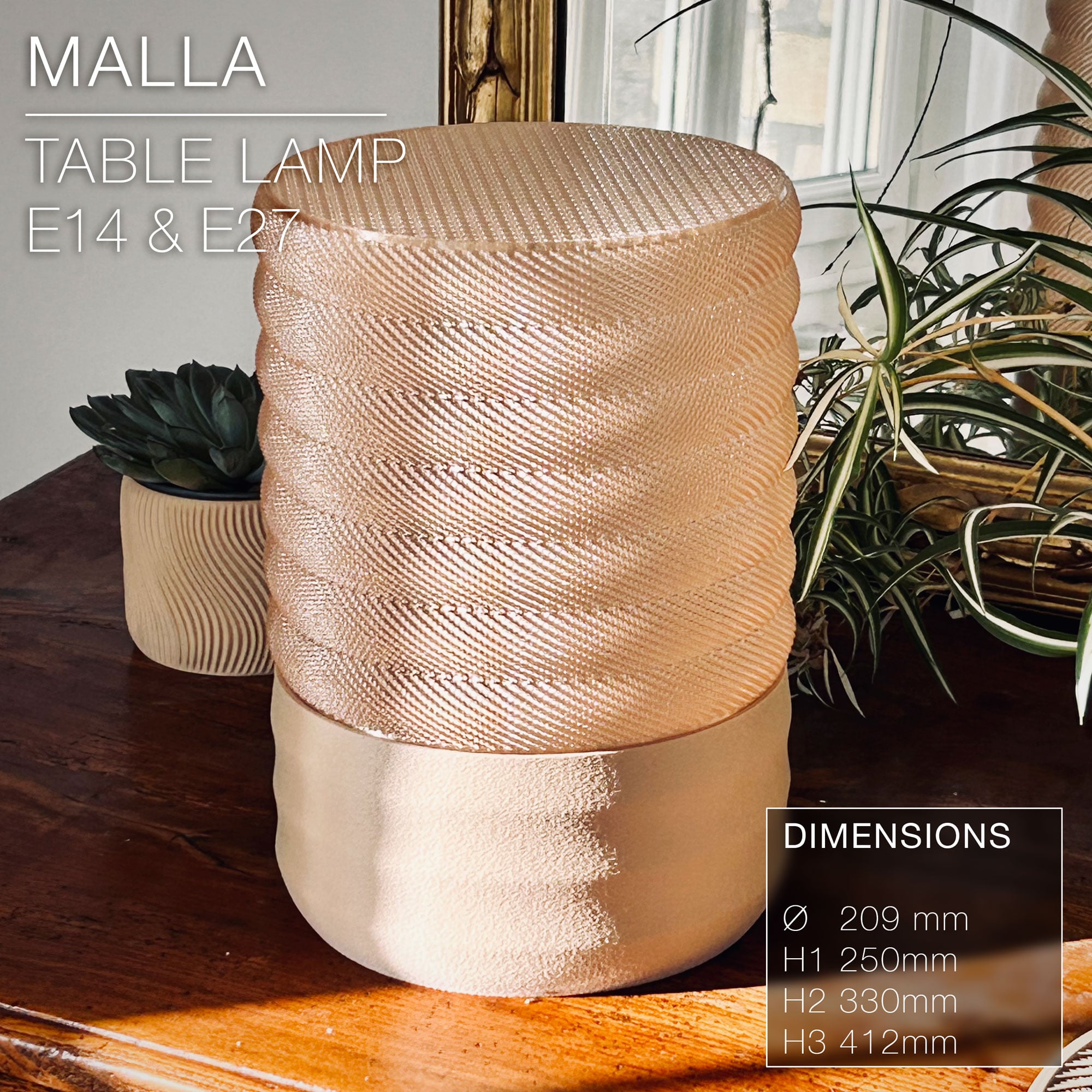 MALLA | Woven Table Lamp E14/26/27 3d model