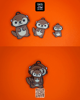 Otter Wiggle Keyring 3d model