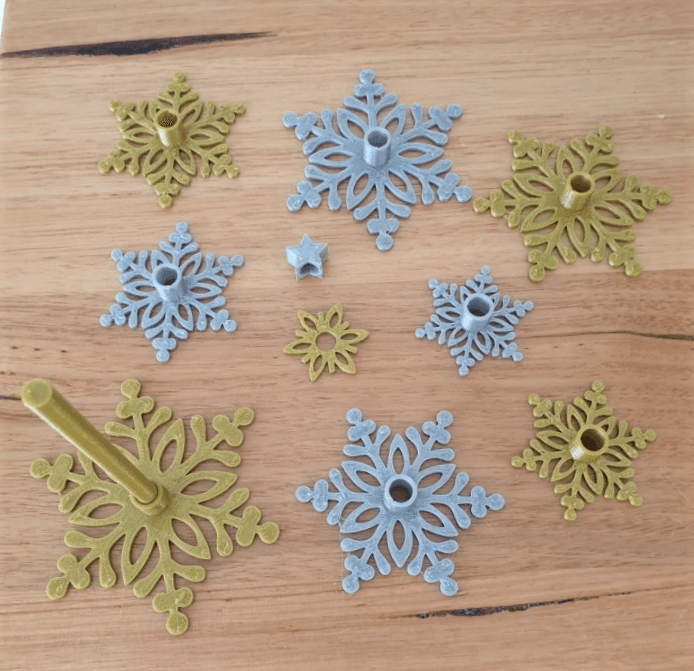 Snowflake Tree Christmas Ornament 3d model