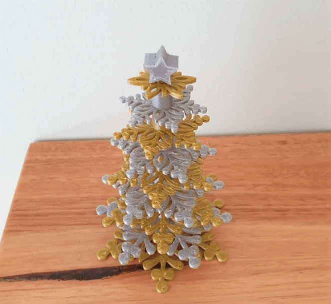 Snowflake Tree Christmas Ornament 3d model