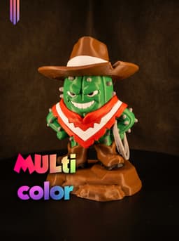 Cowboy Cactus Figure 3MF | Western Decor Multi-Color | HighDetail 3d model