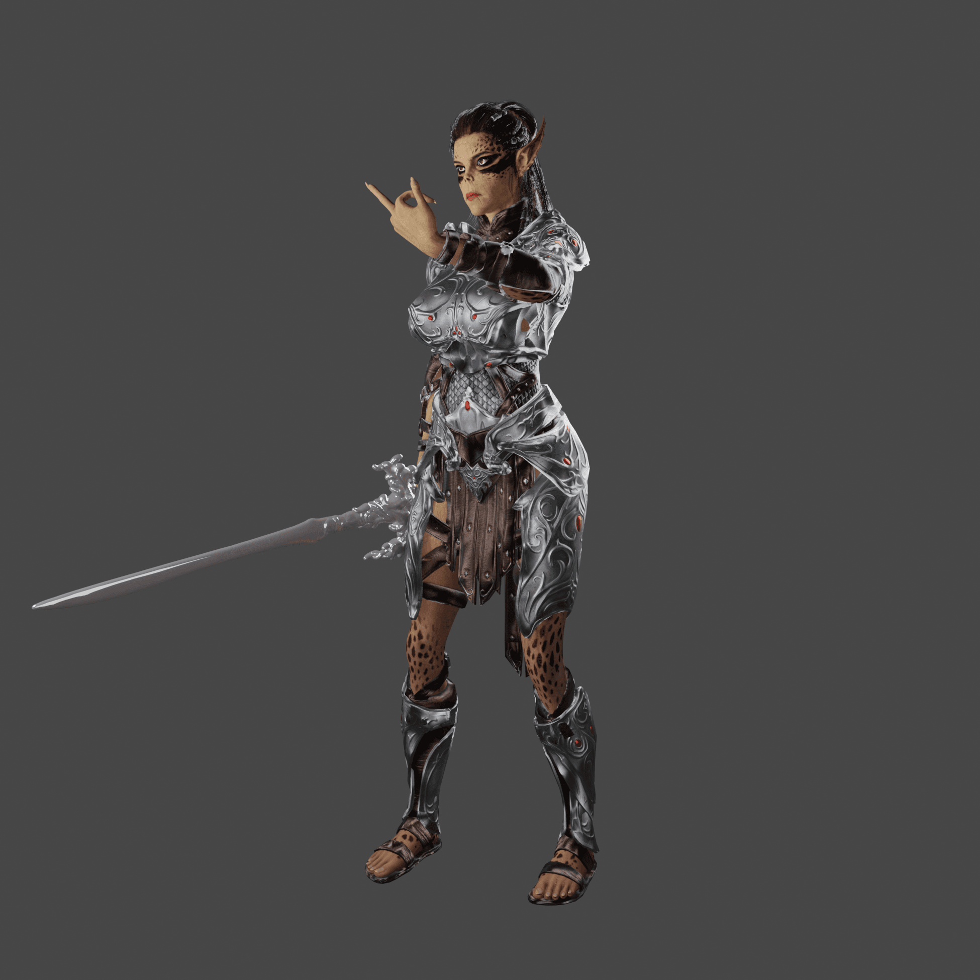 Curvy Lae'zel Alien Warrior Woman 3d model