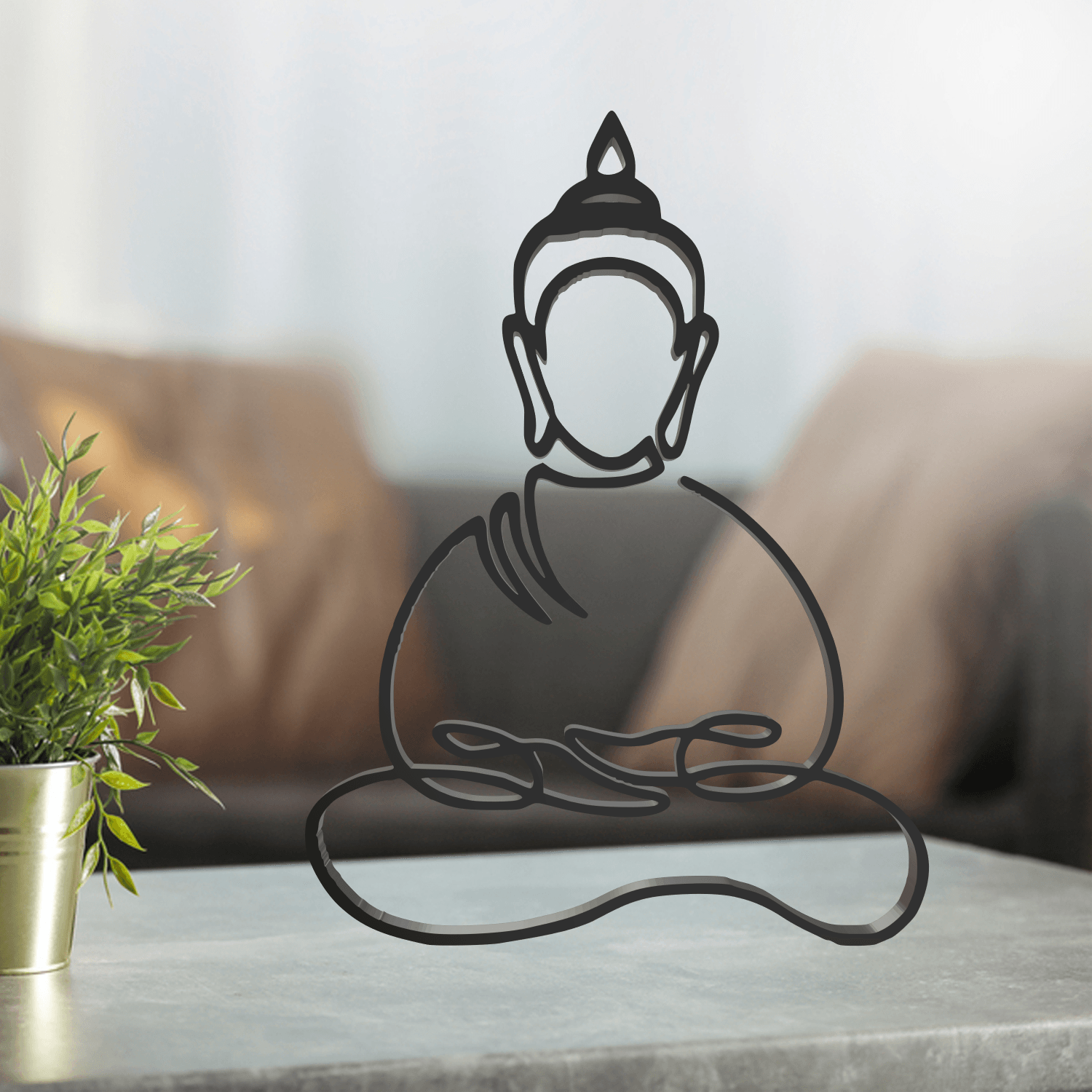 Buddha Line Art, Modern, Minimalist 3d model