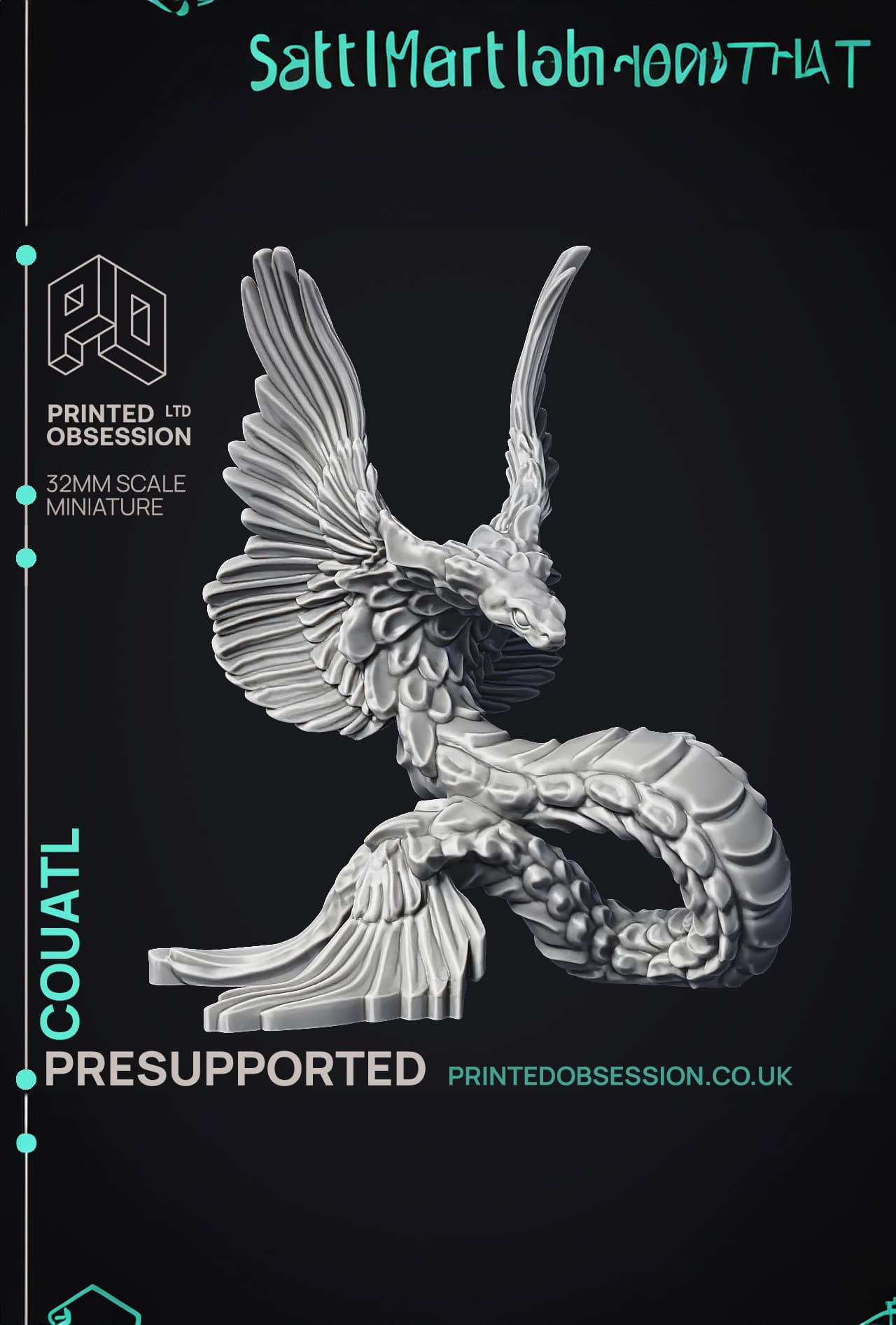 Couatl - Celestial Creature - PRESUPPORTED - Heaven Hath No Fury - 32mm scale 3d model