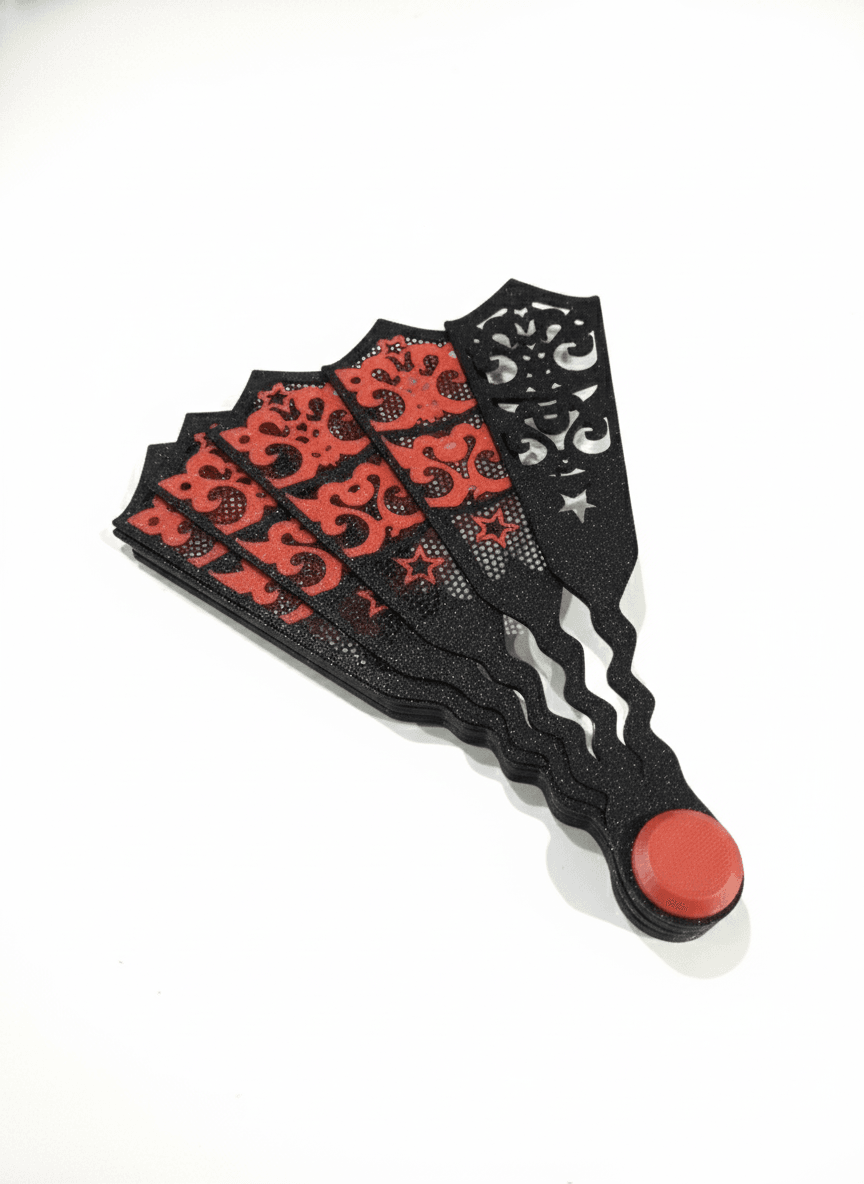 Halloween Spider Web Hand Fan 3d model
