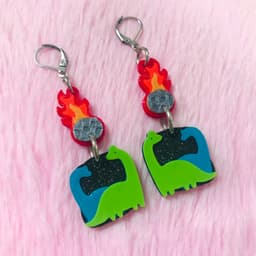 Dinosaur Meteorite Earrings 3d model