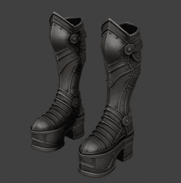 Fantasy Knight High Armor Boots + BJD Version 3d model