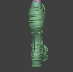 Fantasy Knight High Armor Boots + BJD Version 3d model