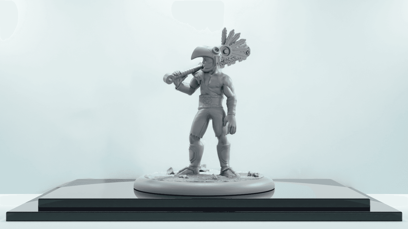 3 Pack DnD Mini - 35mm Aztec Style Melee Character (Pre-Supported) 3d model