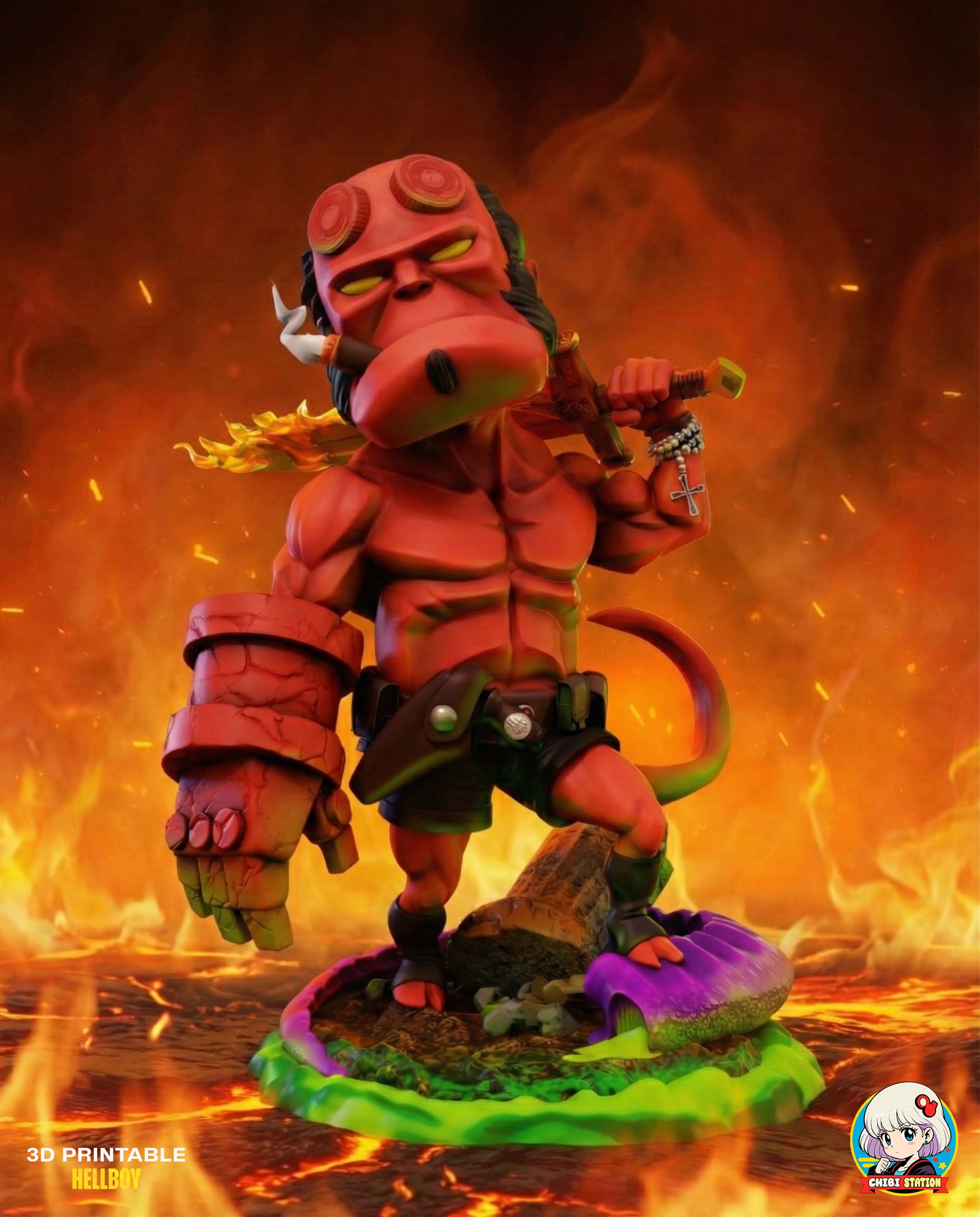 Hellboy Chibi - Premium Collectible 3d model