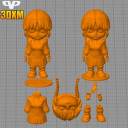 Wednesday Addams Chibi STL for 3D Printing ChibiSTL 3DXM 3d model