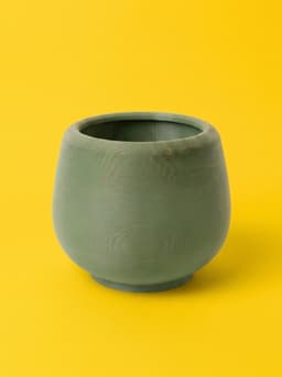 Minimalist Micro-Ribbed Plant Pot - Sleek Modern Bulbous Planter 3d model