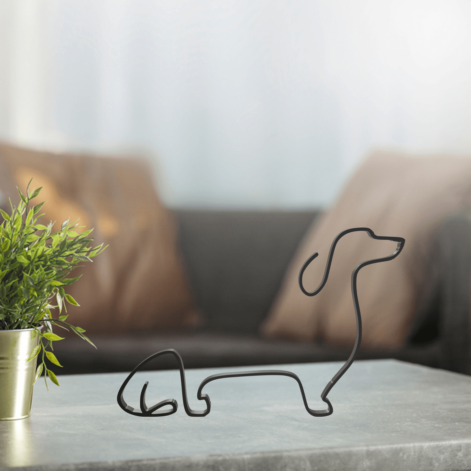 Dog Line Art, Modern, Minimalist 3d model