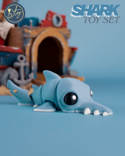 Articulated Shark Set & Sunken Ship House 3d model