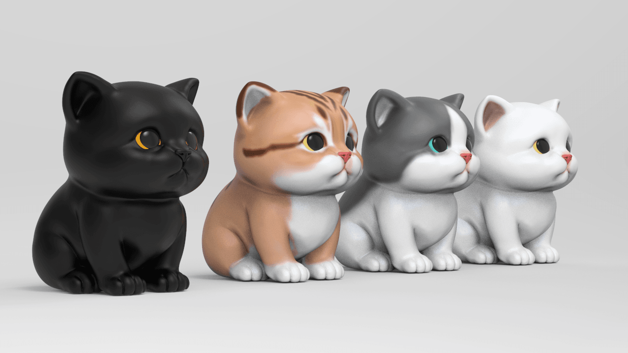 Cute Kittens 3d model