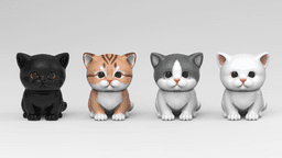 Cute Kittens 3d model
