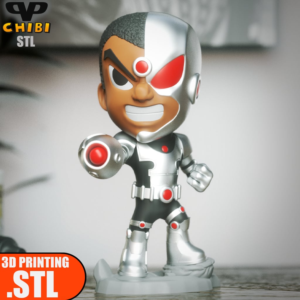 Cyborg Chibi STL for 3D Printing ChibiSTL 3DXM 3d model