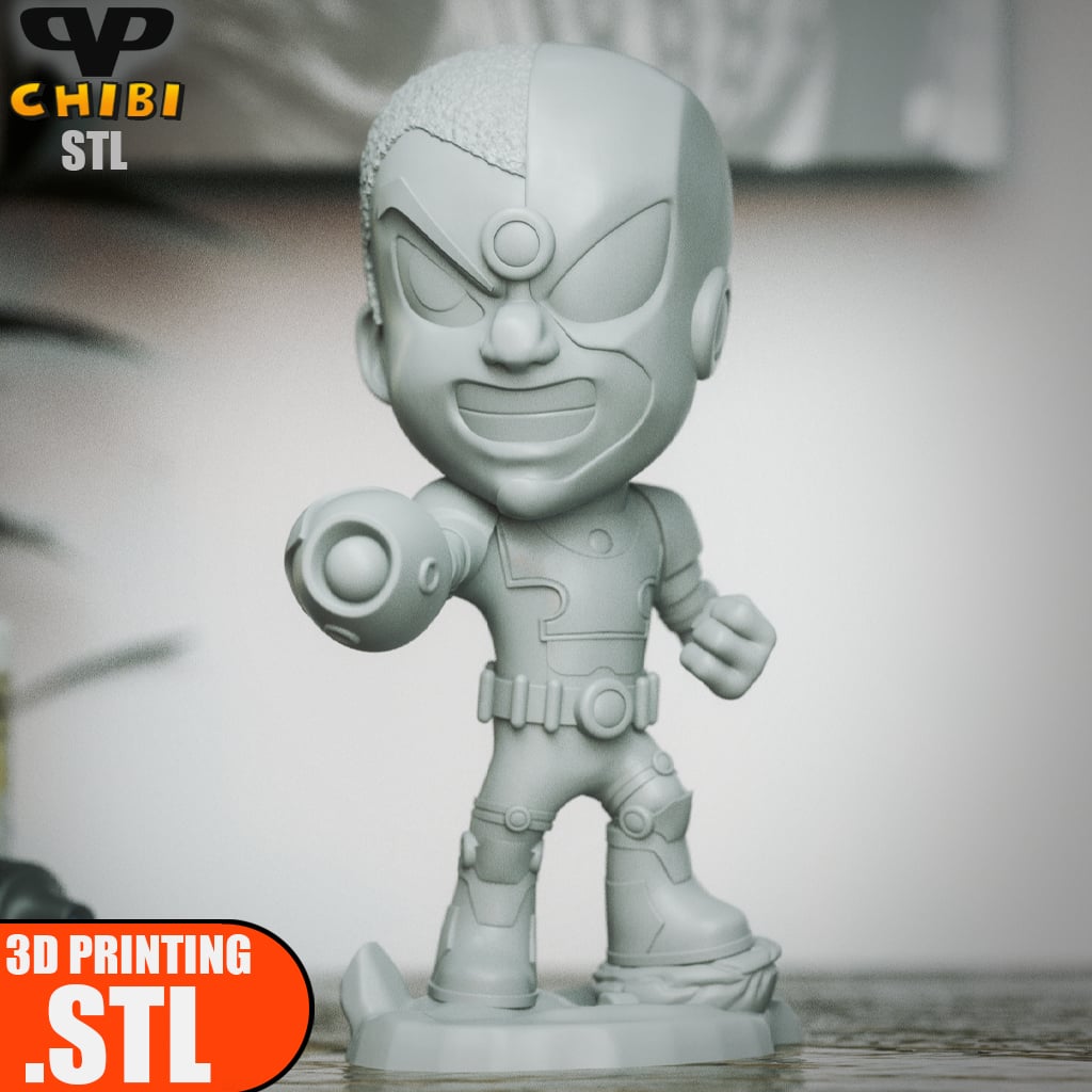 Cyborg Chibi STL for 3D Printing ChibiSTL 3DXM 3d model