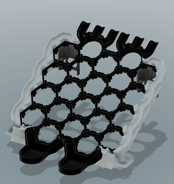 Side Hextraction Gutters -- Basic Board 3d model