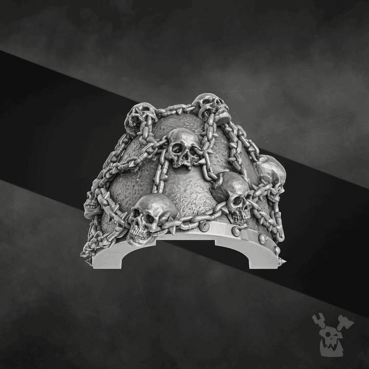Skulls on Chain Shoulder Pads 3d model