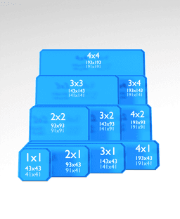 2x3x1 CU - Curved Bin - Multibin Insert 3d model