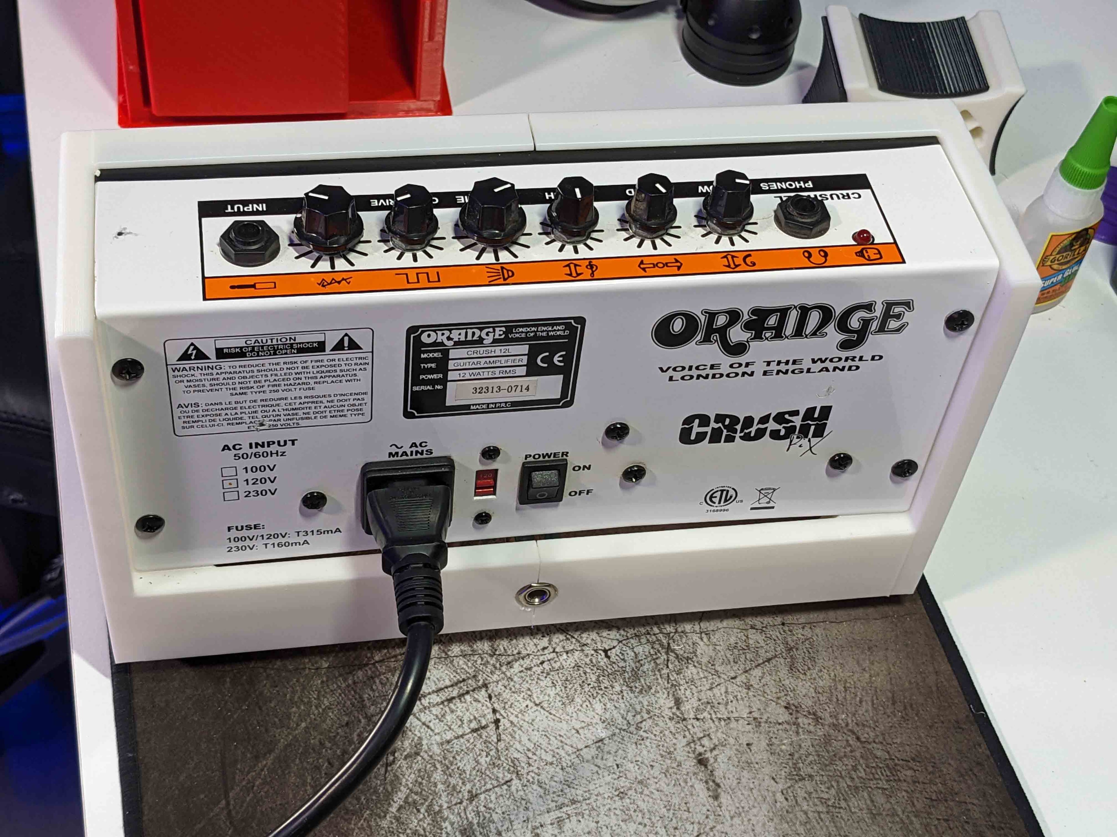 Orange Crush Practice Amp Shell 3d model