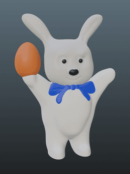 Bunny with Egg 3d model