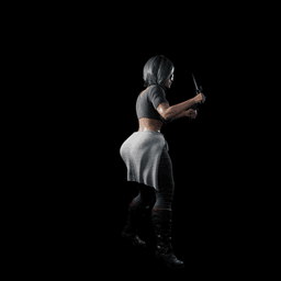 Knife Fighter Woman v2 3d model