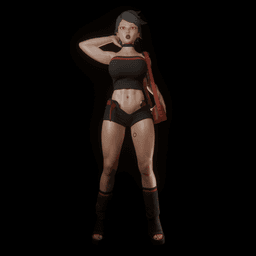 Cute Toon Woman Posing 3d model