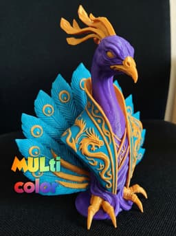 Royal Peacock Bust Multi-Color 3MF | Fantasy Art | Bambu Ready 3d model