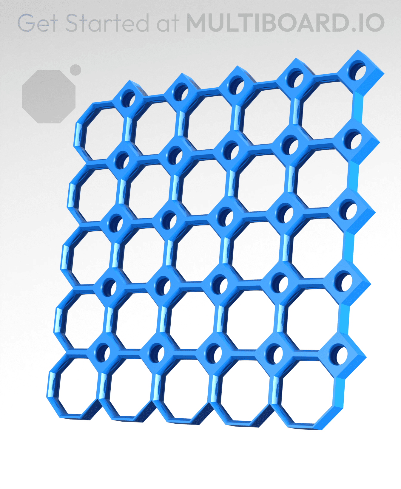 5x5 MU - Center Grid Interfitted - MultiBoard Octagon Plate 3d model