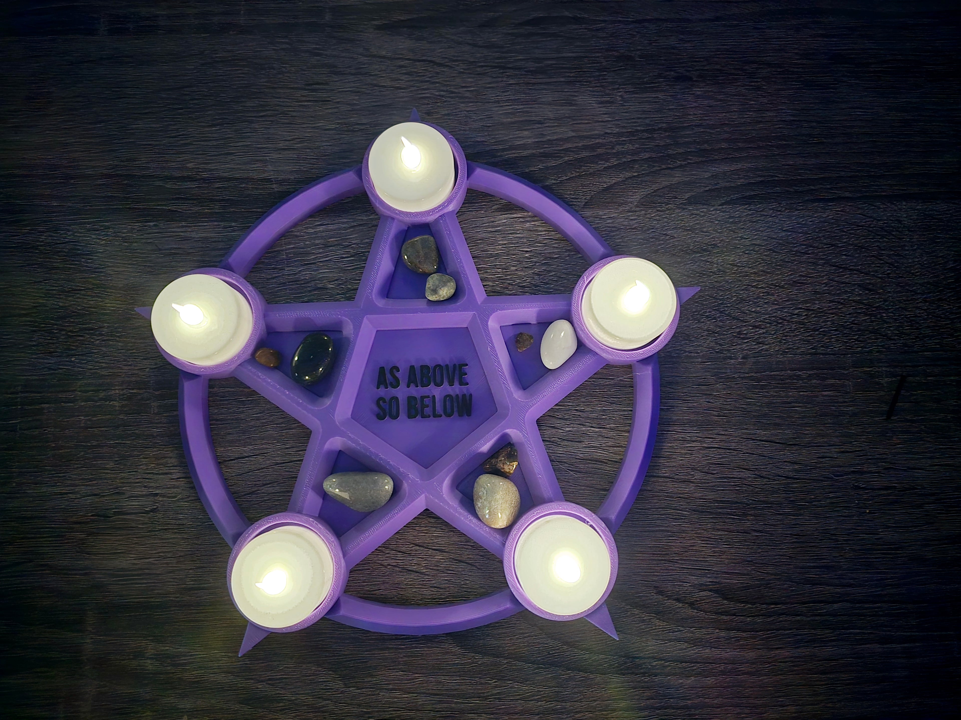 Pentacle Tealight & Crystal Tray 3d model