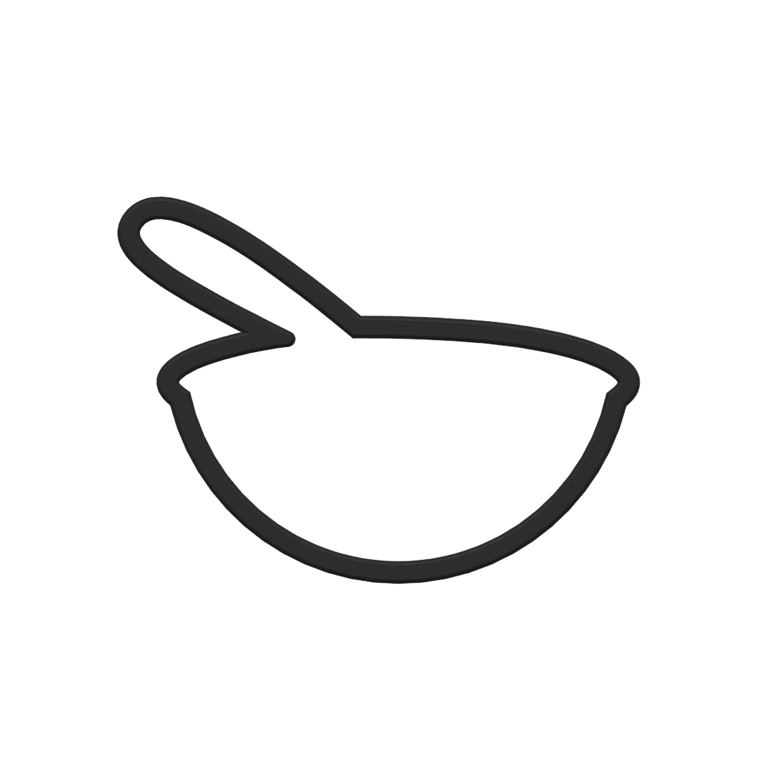 Bowl with Spoon Cookie Cutter STL File - 4 inches 3d model