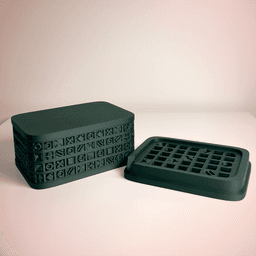 Soap Case + Dish Ornamental Grid 3d model