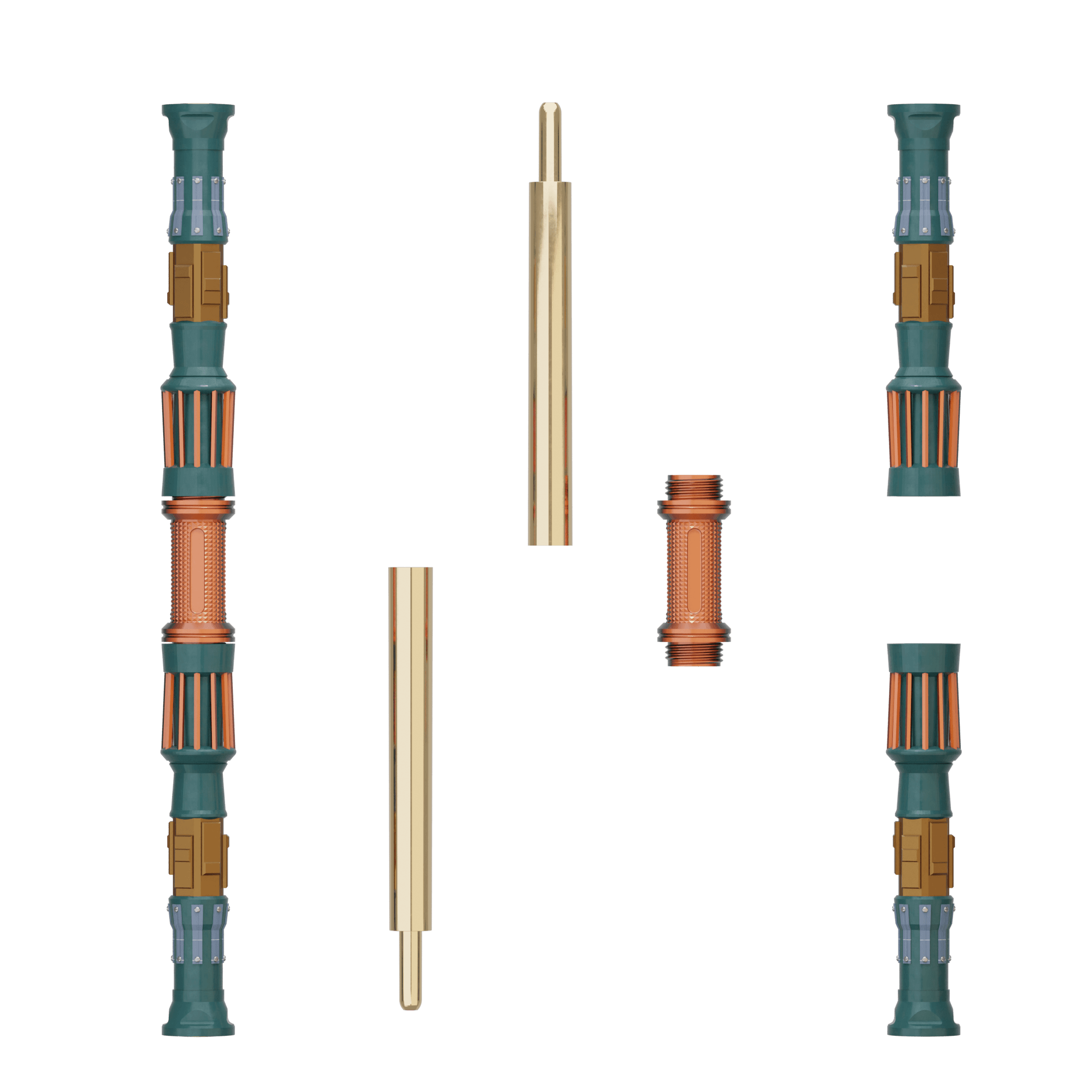 Print in Place Double Lightsaber Concept 4 3d model
