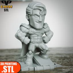 Superman Chibi STL for 3D Printing ChibiSTL 3DXM 3d model