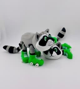 Raccoon Roller Skate Flexi 3d model